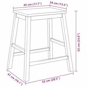 Bar stoli 2 kosa bele masivne lesene gume - slika 9