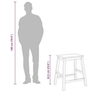 Bar stoli 2 kosa bele masivne lesene gume - slika 10