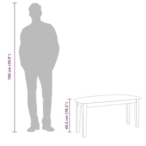 Lavice 90 cm Hnědá masivní dřevo Guma - obrázek 10