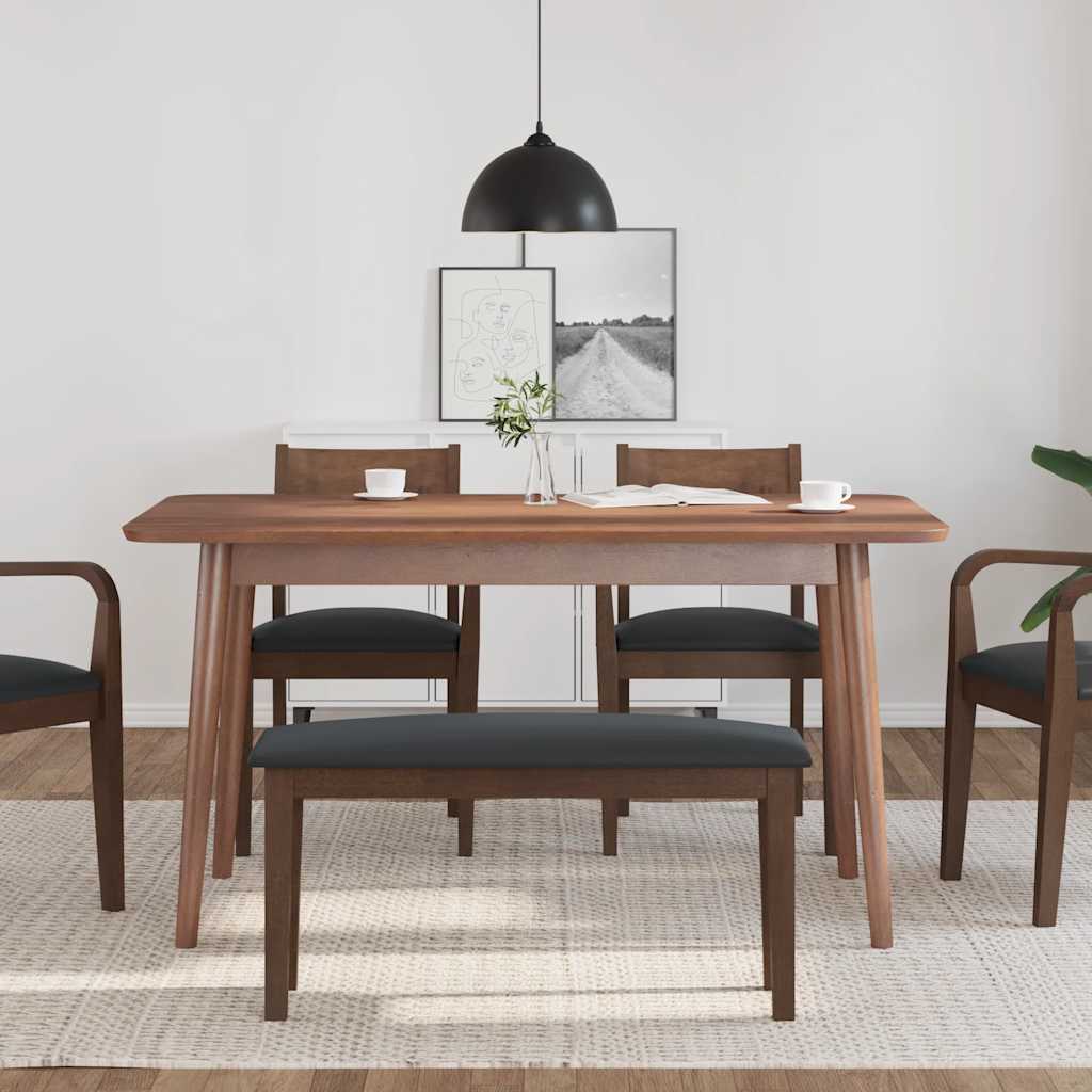 vidaXL Bank 90 cm massief hout rubber bruin afbeelding