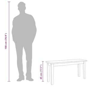 Lavice 90 cm z masivního dřeva a gumy - obrázek 9