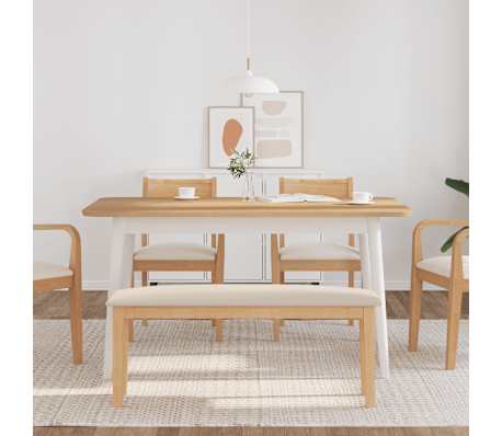 vidaXL Bank 110 cm Massivholz Gummibaum
