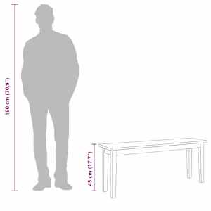 Lavice 110 cm z masivního dřeva a gumy - obrázek 11