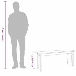 Lavice 110 cm bílá z masivního dřeva s gumou - obrázek 11