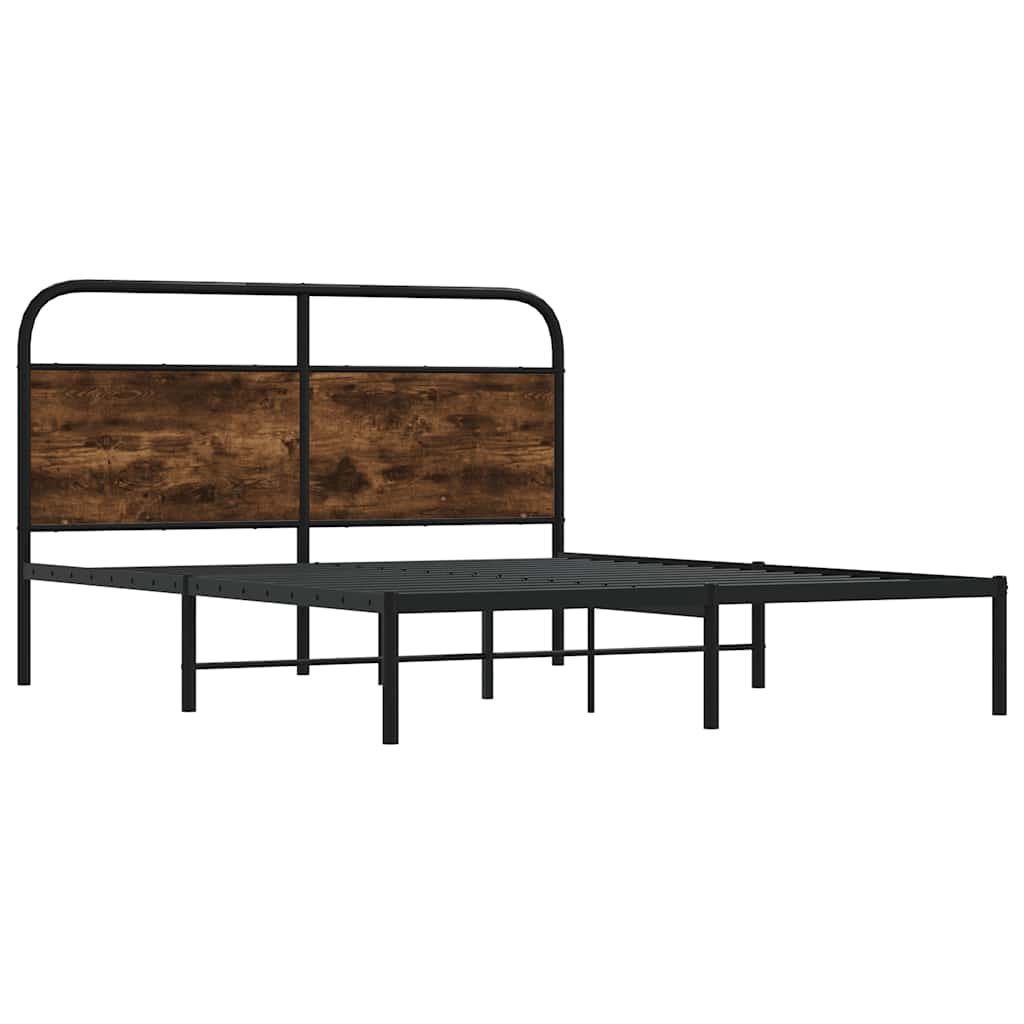 vidaXL Bedframe zonder matras bewerkt hout gerookt eiken 120x190 cm afbeelding