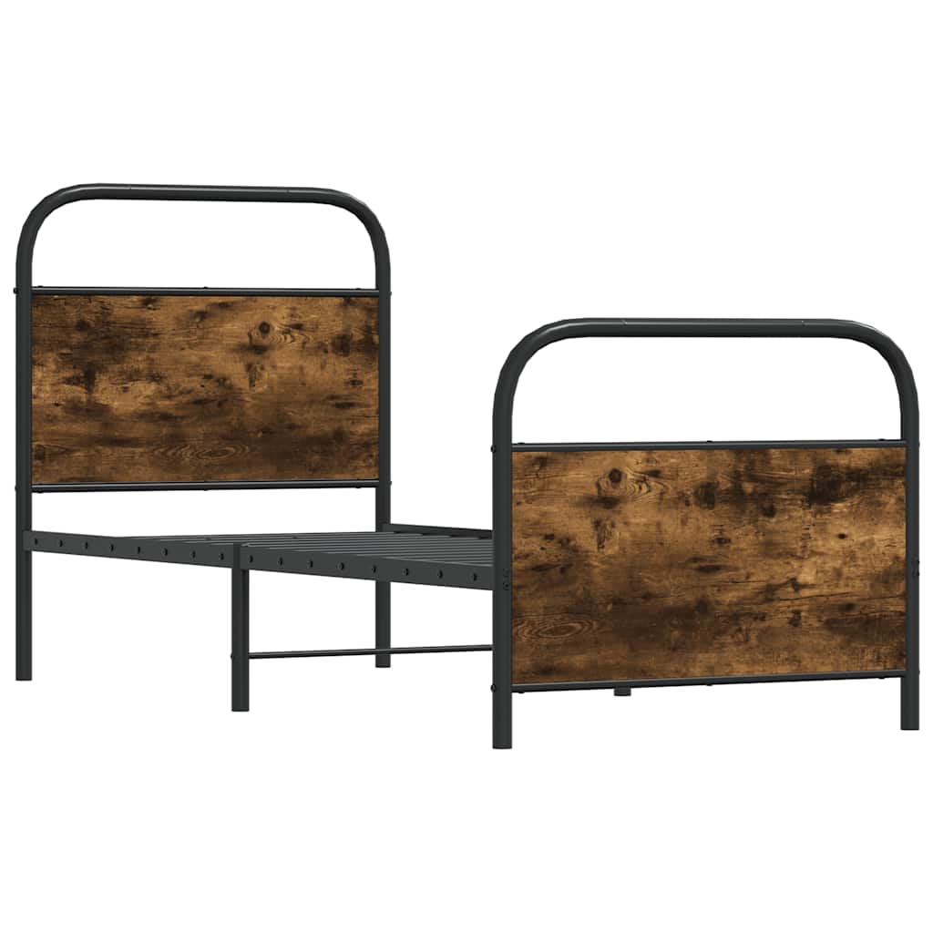 vidaXL Bedframe zonder matras bewerkt hout gerookt eiken 80x200 cm afbeelding