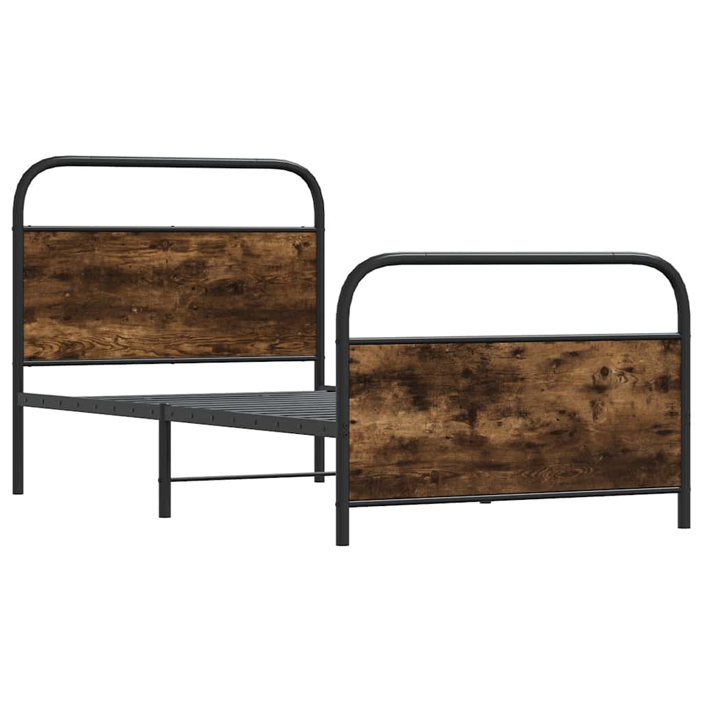 vidaXL Bedframe zonder matras bewerkt hout gerookt eiken 90x200 cm afbeelding