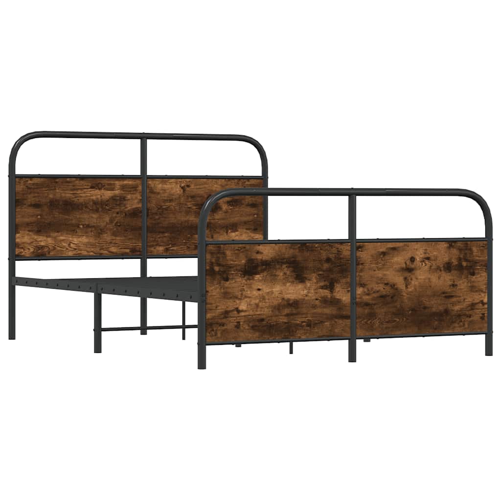 vidaXL Cadru de pat fără saltea 120x190 cm Stejar fumuriu