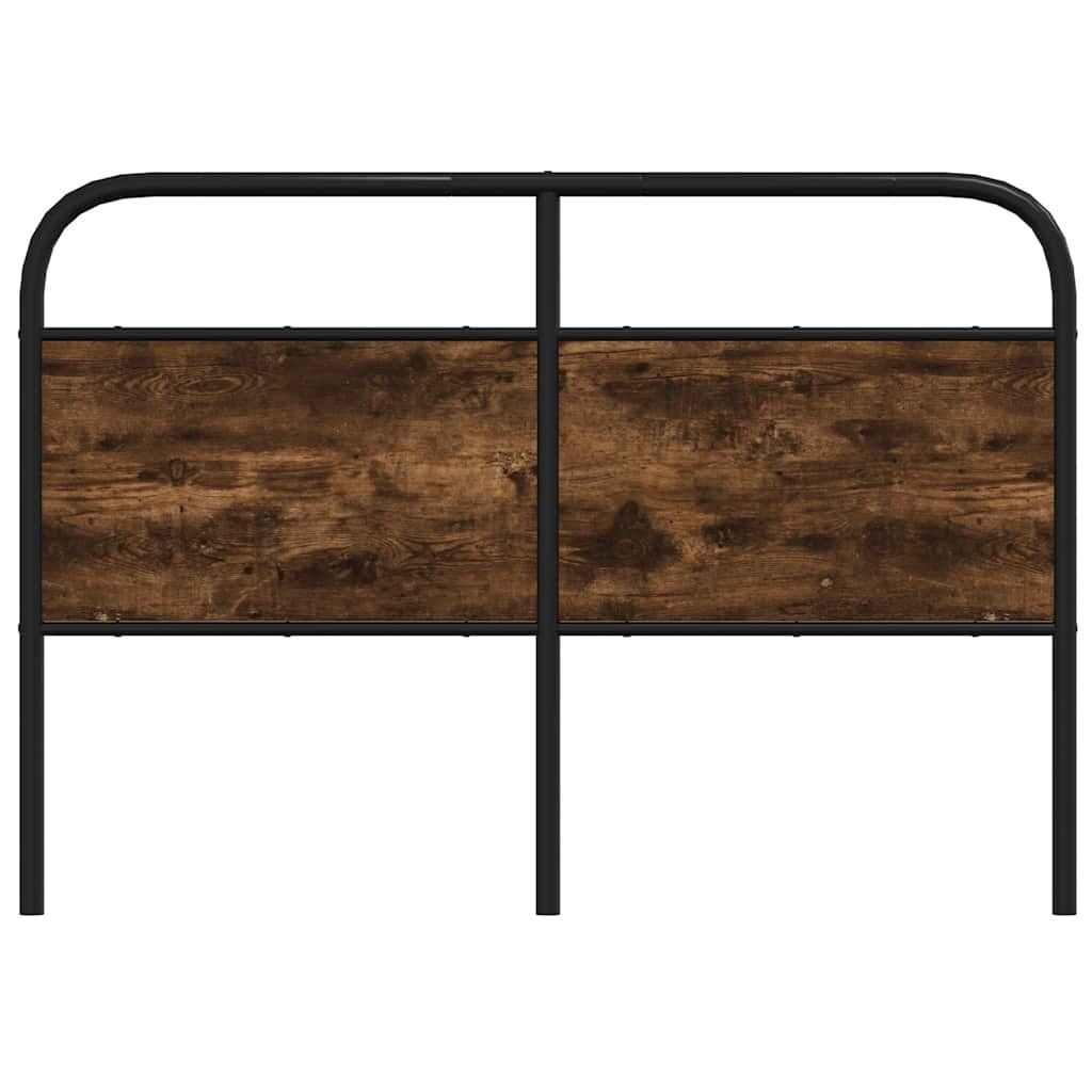 vidaXL Vervangend hoofdbord 120 cm staal en gerookt eikenkleurig, foto 2