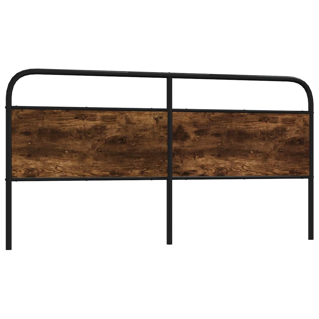 vidaXL Vervangend hoofdbord 190 cm staal en gerookt eikenkleurig, foto 3