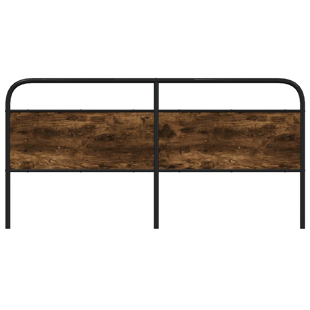 vidaXL Vervangend hoofdbord 190 cm staal en gerookt eikenkleurig, foto 2
