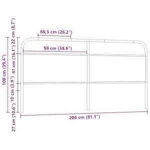 Náhradní čelo postele kouřový dub 200 cm ocel a kompozitní dřevo - obrázek 7