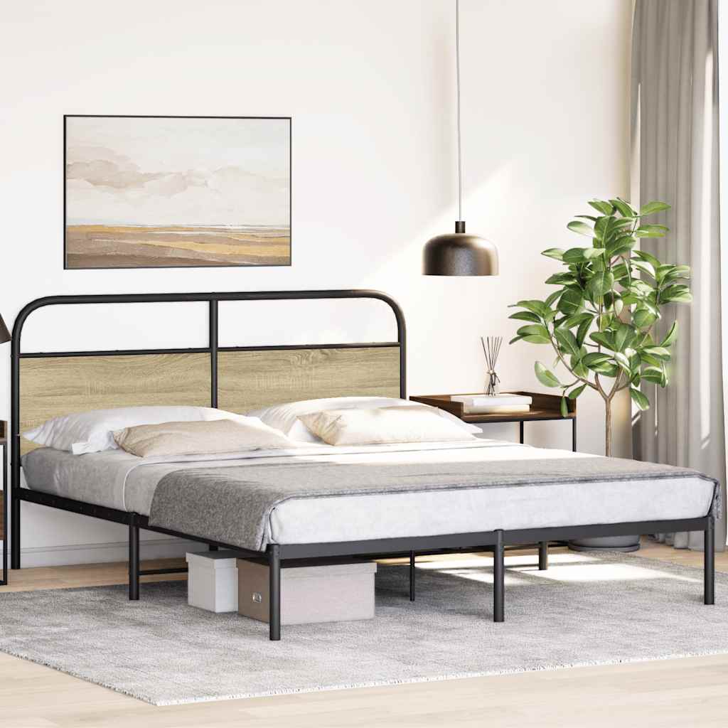 vidaXL Bedframe zonder matras bewerkt hout sonoma eikenkleur 160x200cm afbeelding