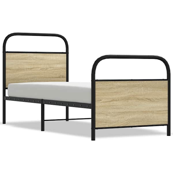 vidaXL voodiraam ilma madratsita, Sonoma tamm, 75x190 cm