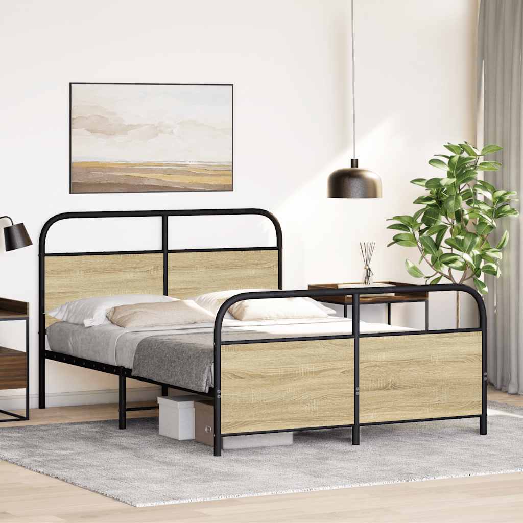 vidaXL Bedframe zonder matras bewerkt hout sonoma eikenkleur 120x190cm afbeelding