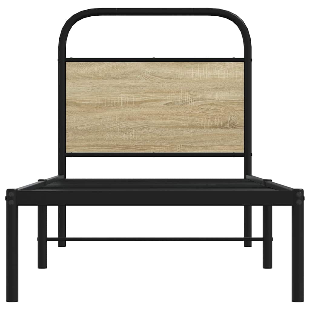 vidaXL Vervangend hoofdbord 75 cm staal en bewerkt hout sonoma eikenkleurig, foto 2