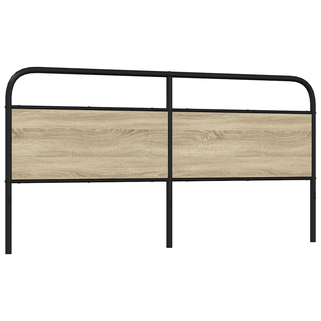 vidaXL Vervangend hoofdbord 190 cm staal en sonoma eikenkleurig, foto 4