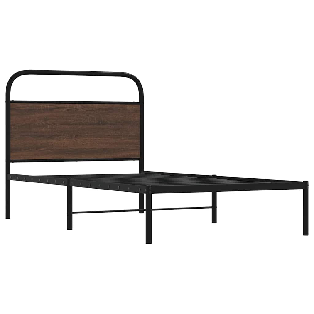 vidaXL Bedframe zonder matras bewerkt hout bruin eikenkleur 100x200 cm afbeelding