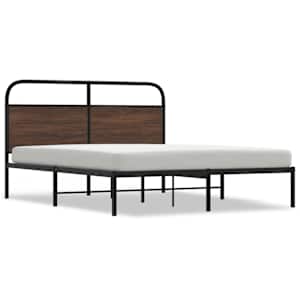 Rám postele bez matrace 150x200 cm hnědý dub kompozitní dřevo - obrázek 2