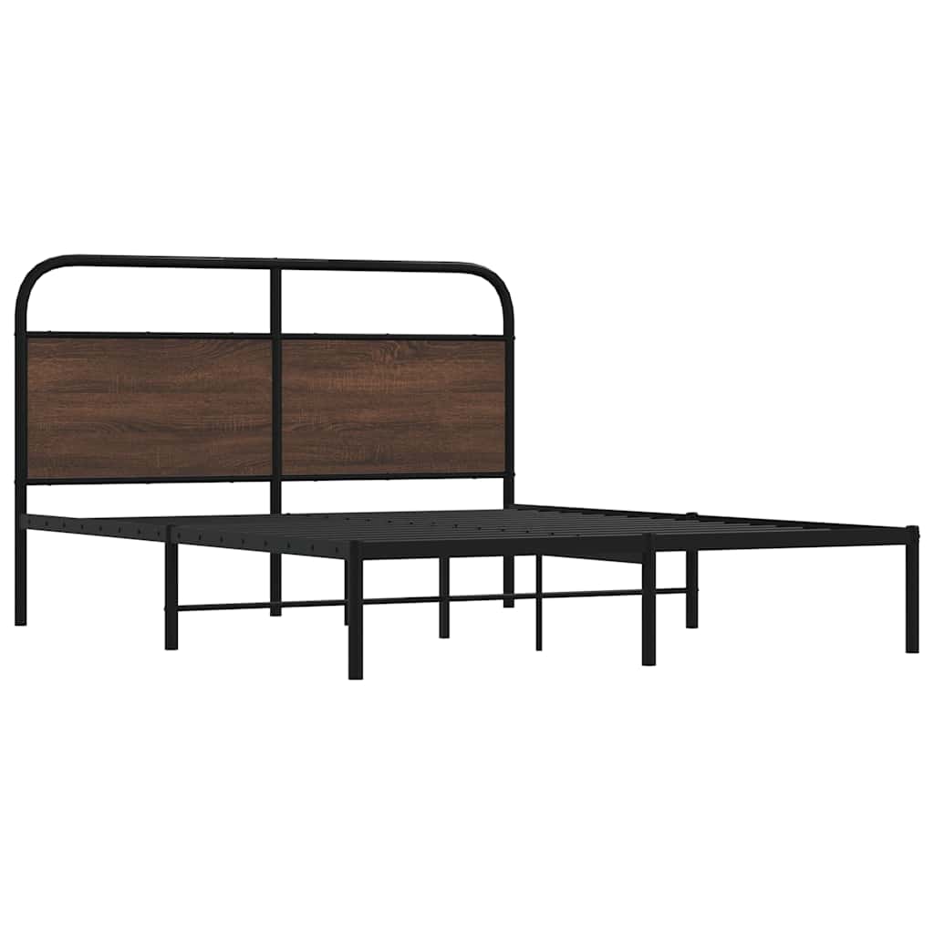 vidaXL Cadru de pat fără saltea stejar maro 150x200 cm Lemn prelucrat