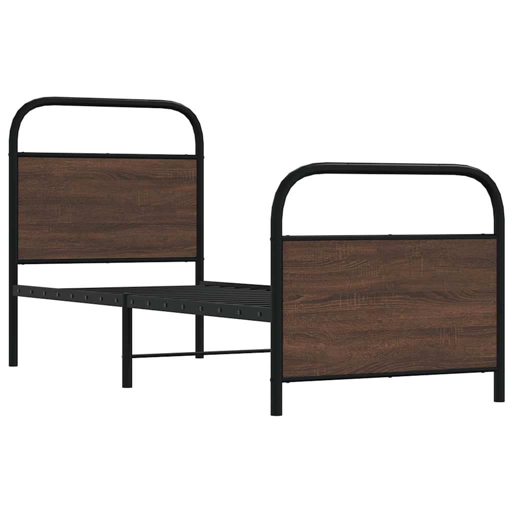 vidaXL Bedframe zonder matras bewerkt hout bruin eikenkleur 80x200 cm afbeelding