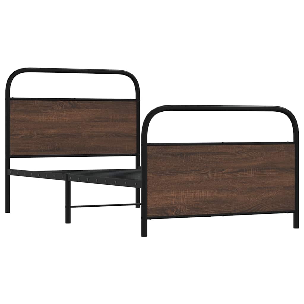 vidaXL Bedframe zonder matras bewerkt hout bruin eikenkleur 90x190 cm afbeelding