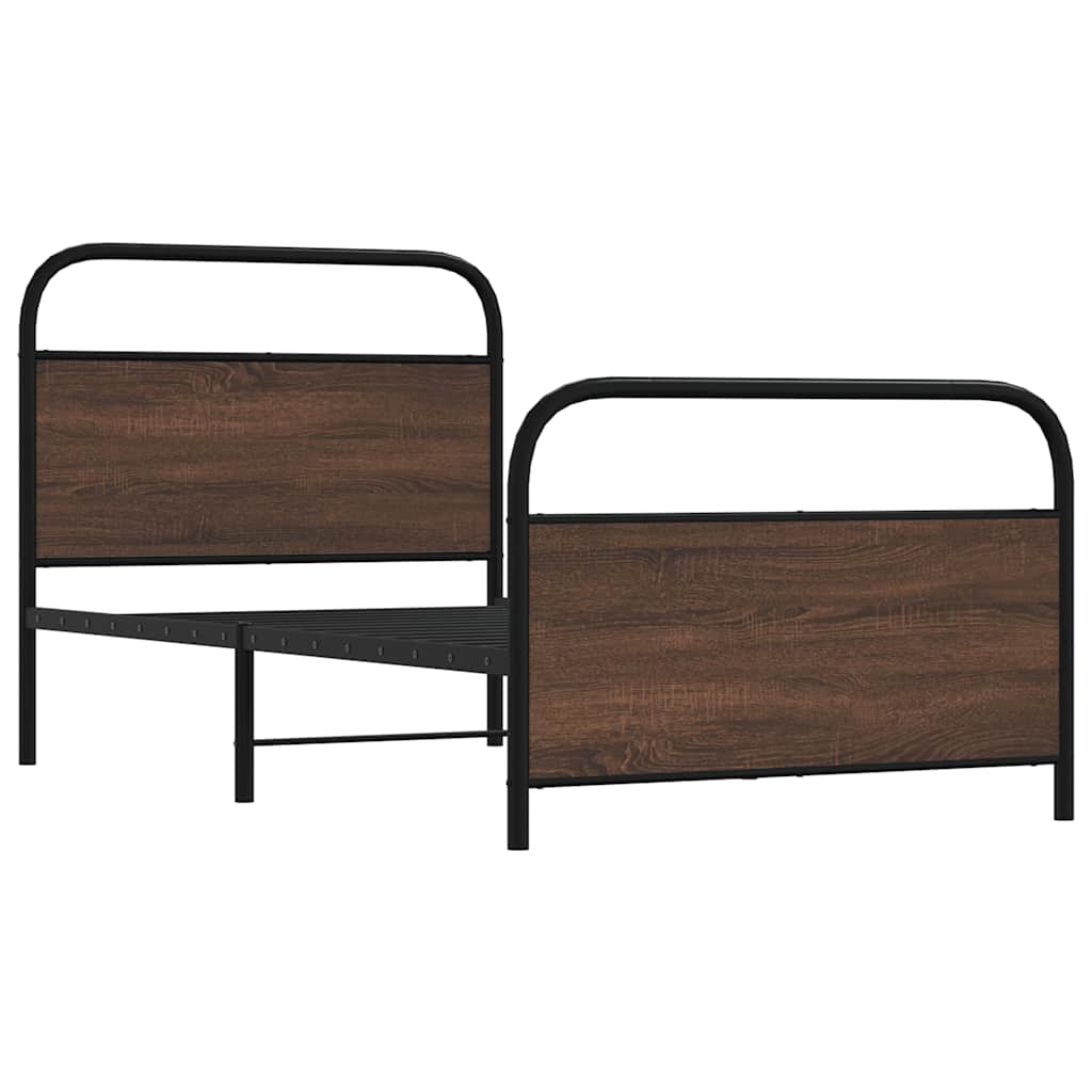 vidaXL Bedframe zonder matras bewerkt hout bruin eikenkleur 90x200 cm afbeelding