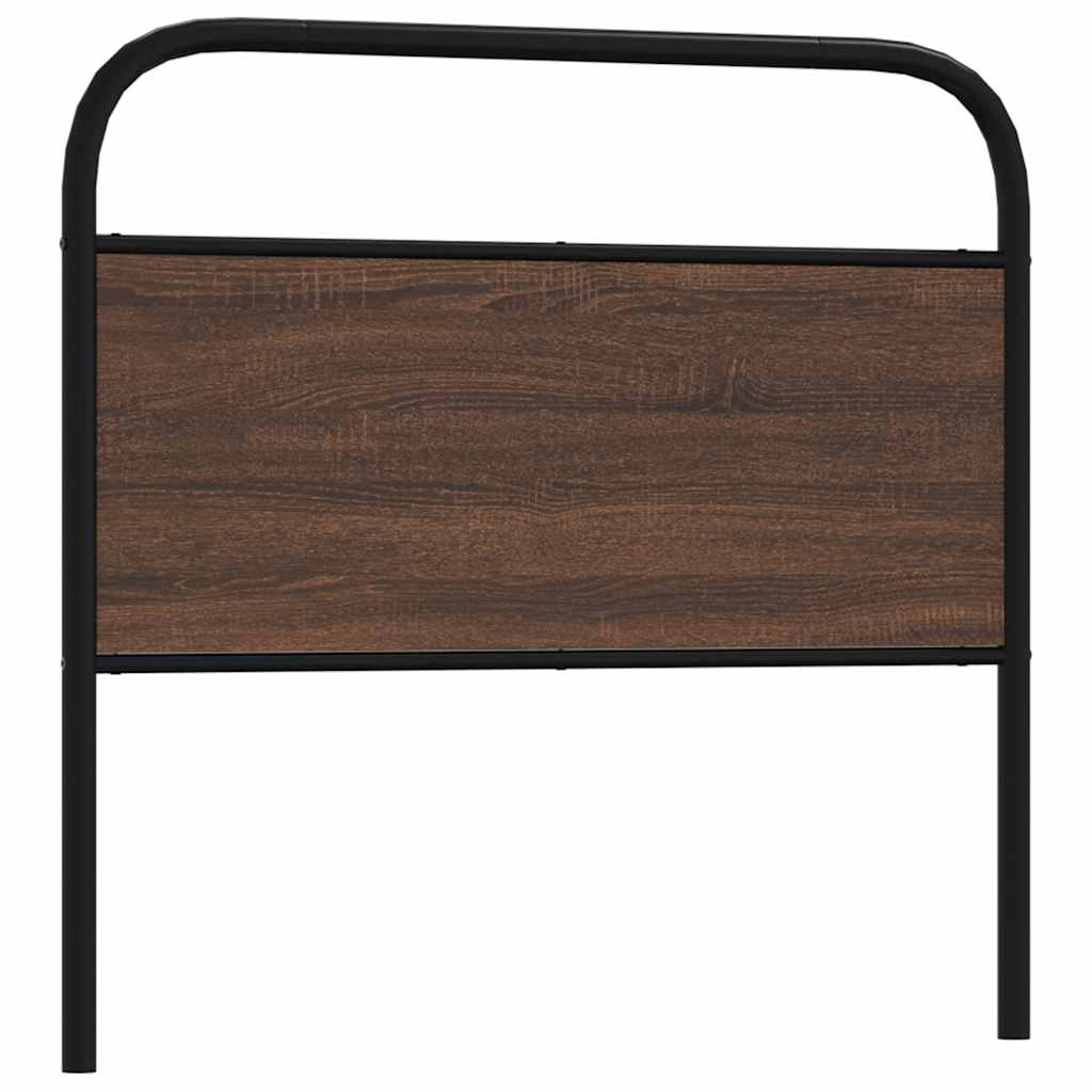 vidaXL Vervangend hoofdbord 90 cm bewerkt hout en staal bruin eikenkleurig, foto 3