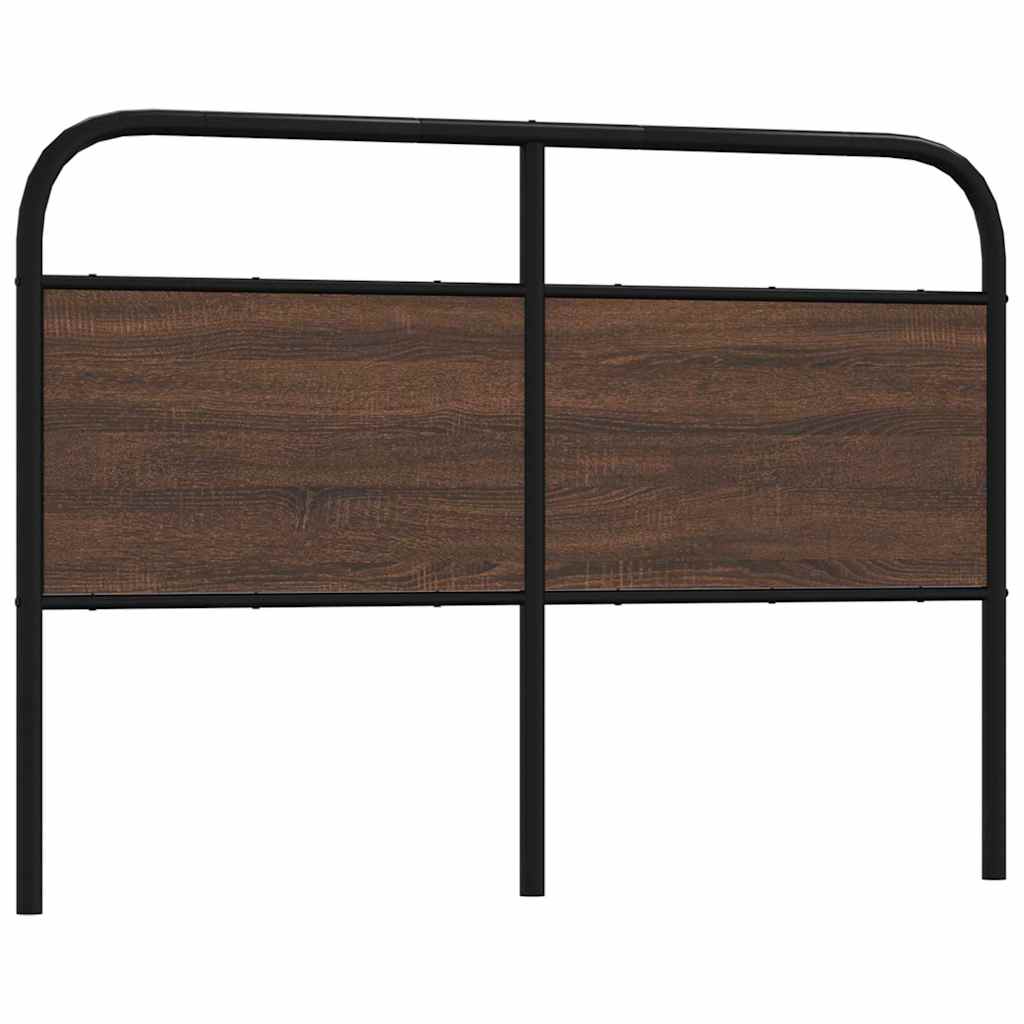 vidaXL Vervangend hoofdbord 120 cm bewerkt hout en staal bruin eikenkleurig, foto 3