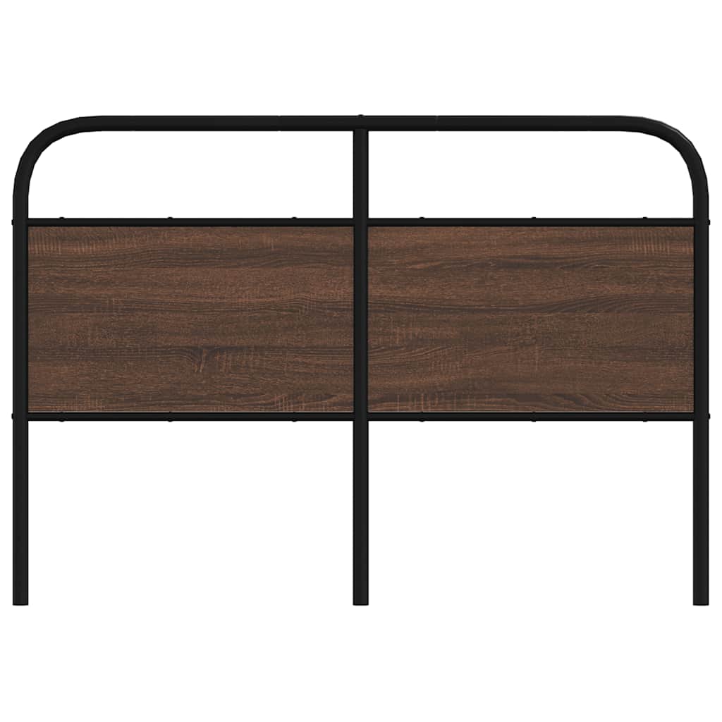 vidaXL Vervangend hoofdbord 120 cm bewerkt hout en staal bruin eikenkleurig, foto 2
