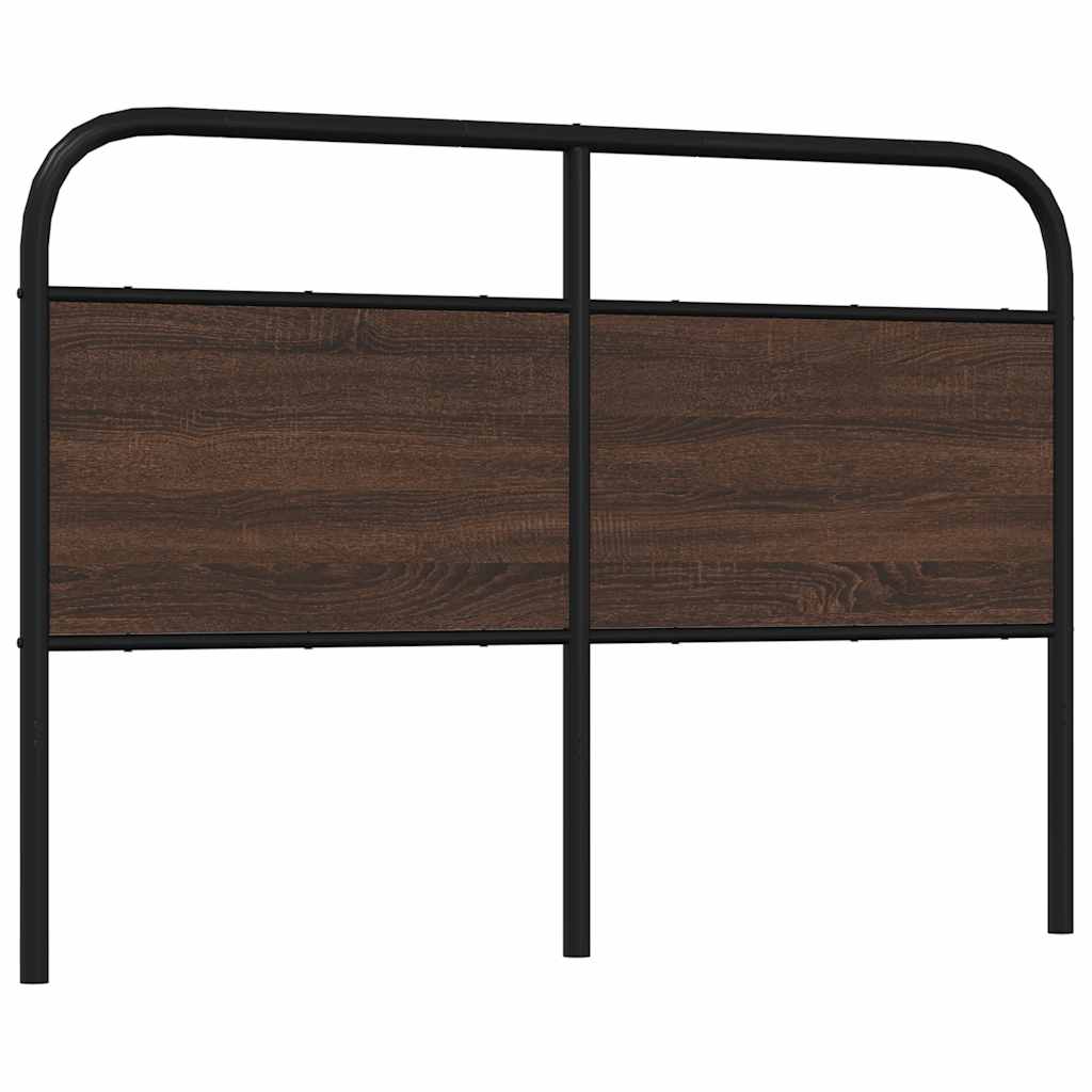 vidaXL Vervangend hoofdbord 120 cm bewerkt hout en staal bruin eikenkleurig, foto 4