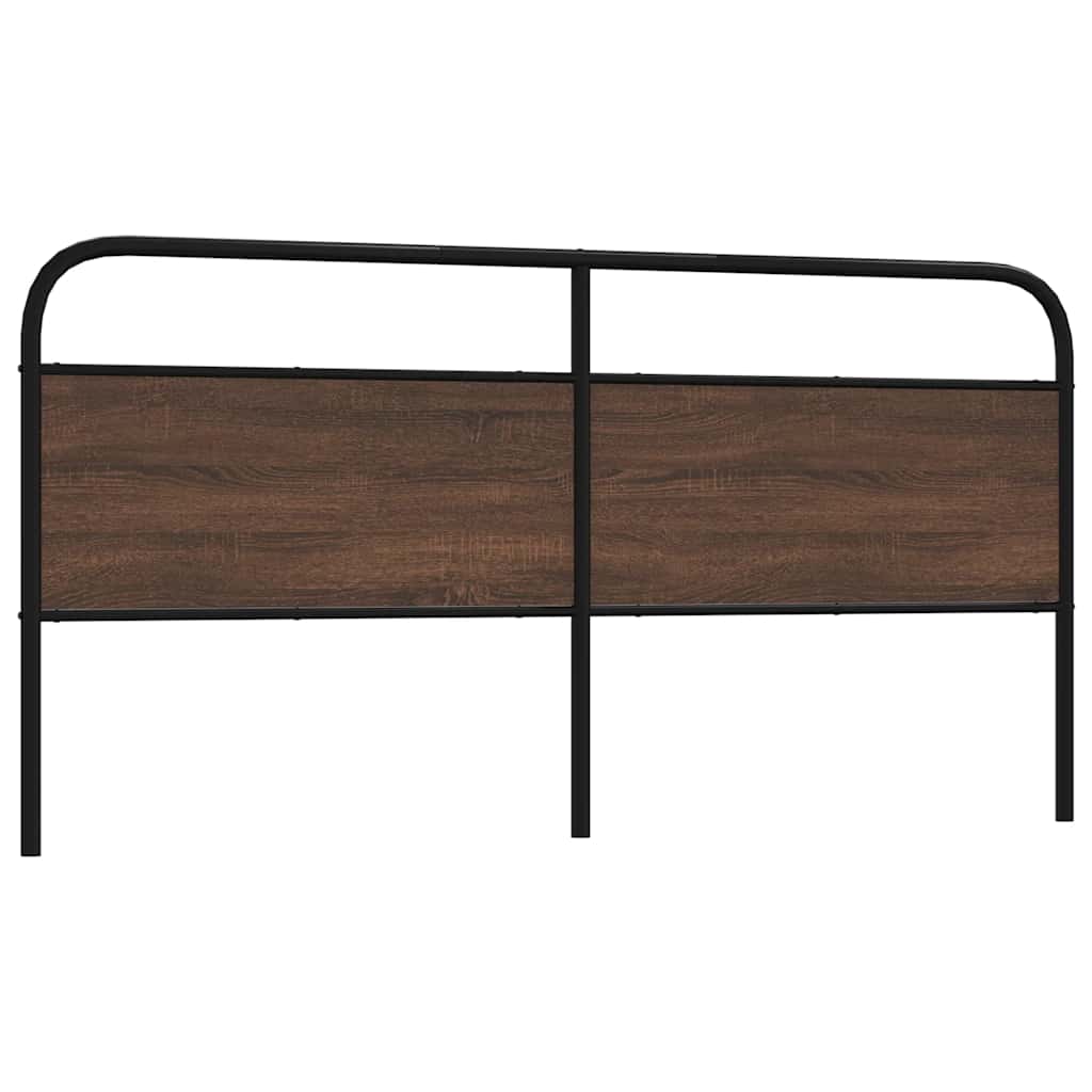 vidaXL Vervangend hoofdbord 180 cm bewerkt hout en staal bruin eikenkleurig, foto 3