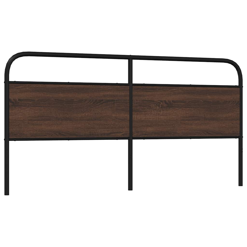 vidaXL Vervangend hoofdbord 180 cm bewerkt hout en staal bruin eikenkleurig, foto 4