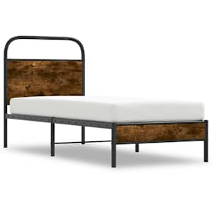Rám postele bez matrace 75x190 cm kouřový dub kompozitní dřevo - obrázek 3