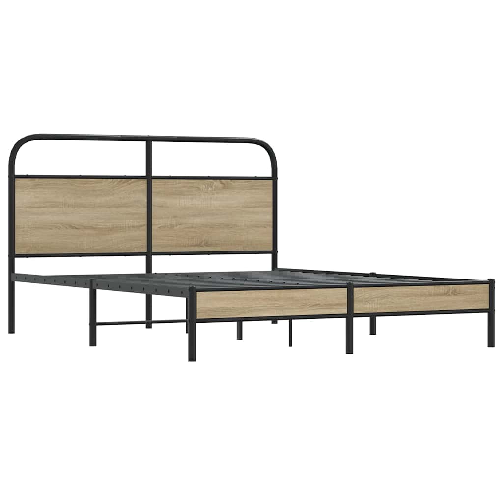vidaXL Bedframe zonder matras bewerkt hout gerookt eiken 160x200 cm afbeelding
