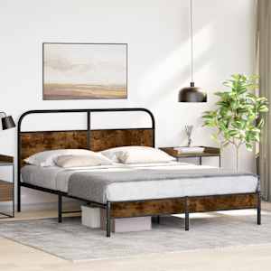 Posteljni okvir brez vzmetnice 160x200 cm dim. hrast inž. les