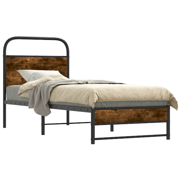 vidaXL voodiraam ilma madratsita, suitsutatud tamm, 75x190 cm