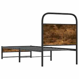 Rám postele bez matrace 75x190 cm kouřový dub kompozitní dřevo - obrázek 7