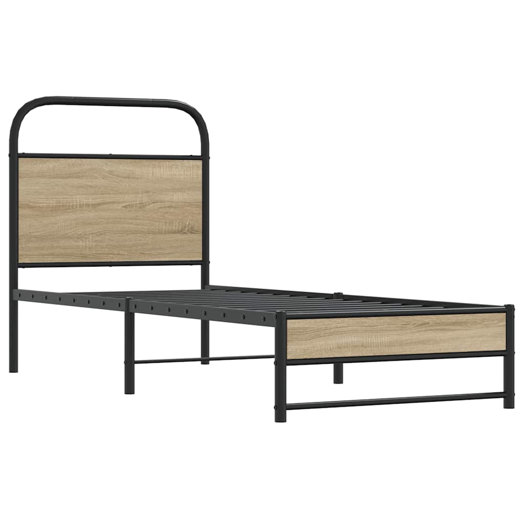 vidaXL Bedframe zonder matras bewerkt hout gerookt eiken 80x200 cm afbeelding