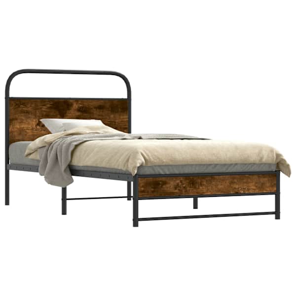 vidaXL voodiraam ilma madratsita, suitsutatud tamm, 90x190 cm