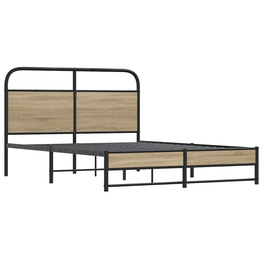 vidaXL Posteľný rám bez matraca 120x200 cm dymový dub kompozitné drevo