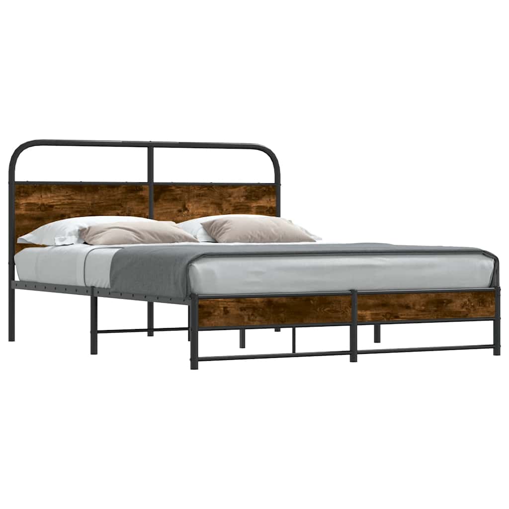 E-shop vidaXL Posteľný rám bez matraca 150x200 cm dymový dub kompozitné drevo