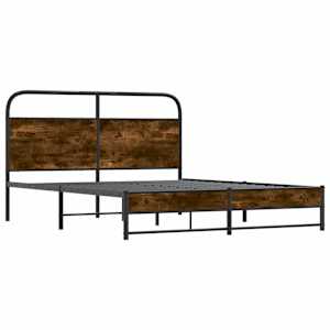 Rám postele bez matrace 150x200 cm kouřový dub kompozitní dřevo - obrázek 4