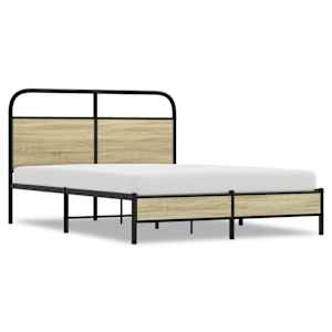 Rám postele bez matrace 140x190 cm dub sonoma kompozitní dřevo - obrázek 2