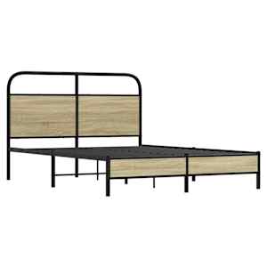 Rám postele bez matrace 140x190 cm dub sonoma kompozitní dřevo - obrázek 3