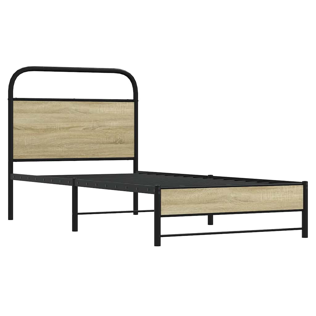 vidaXL Bedframe zonder matras bewerkt hout sonoma eikenkleur 80x200 cm afbeelding