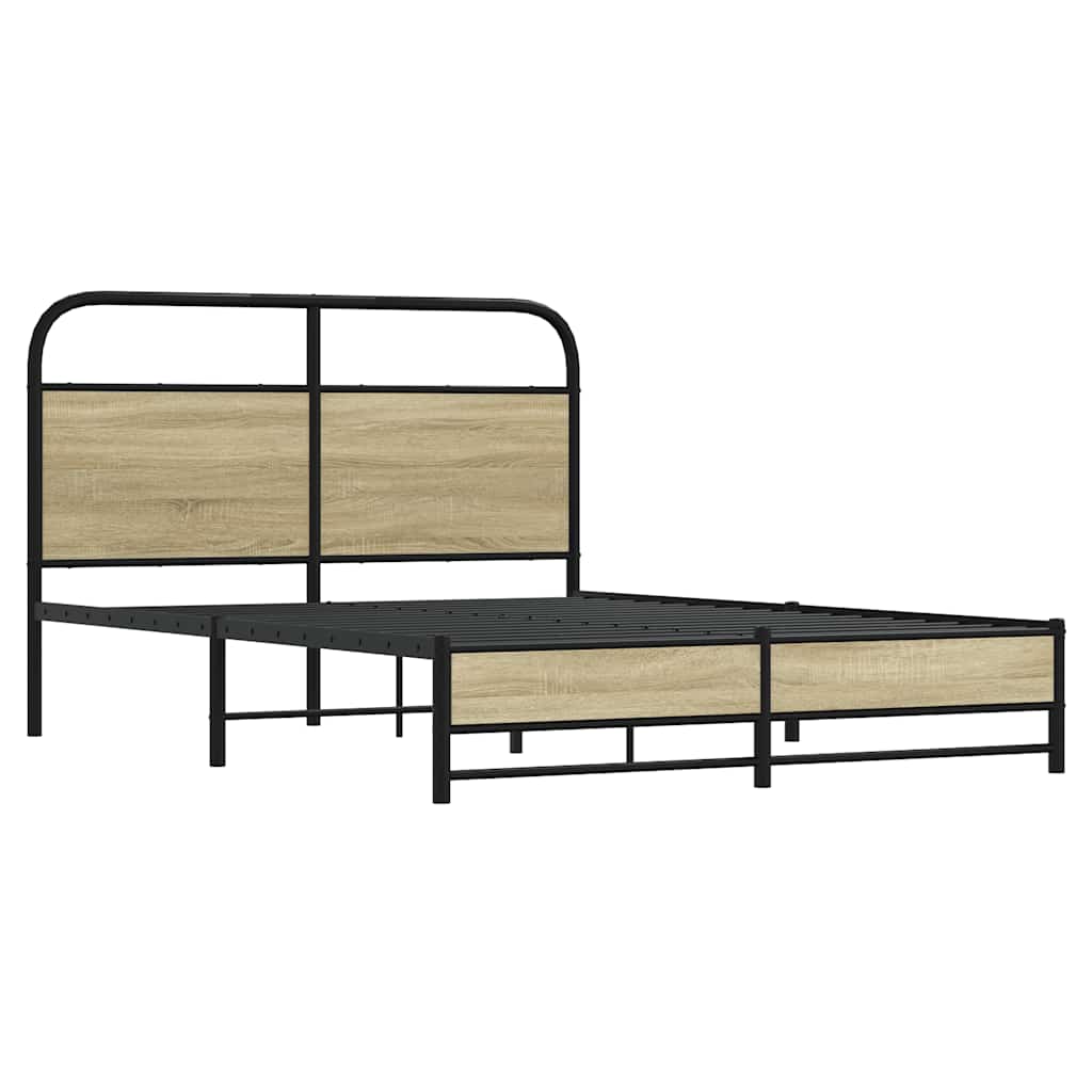 vidaXL Posteľný rám bez matraca 120x200 cm dub sonoma kompozitné drevo
