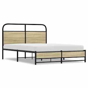 Rám postele bez matrace 140x190 cm dub sonoma kompozitní dřevo - obrázek 2