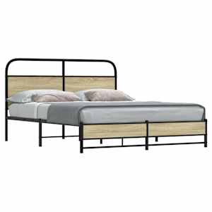 Posteljni okvir brez vzmetnice 150x200 cm sonoma hrast inž. les