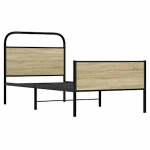 Rám postele bez matrace 75x190 cm dub sonoma kompozitní dřevo - obrázek 3
